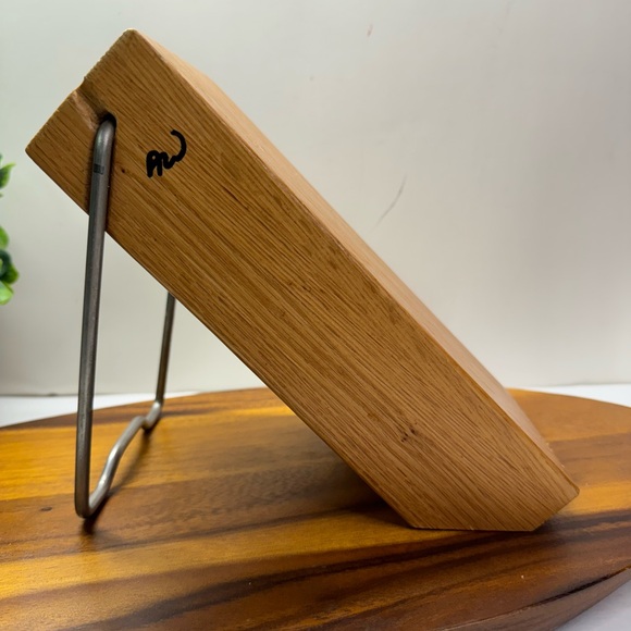 Cutco 5 Slot Oak Wood Knife Block Storage Space Saver Stand or Hanging - Picture 3 of 6